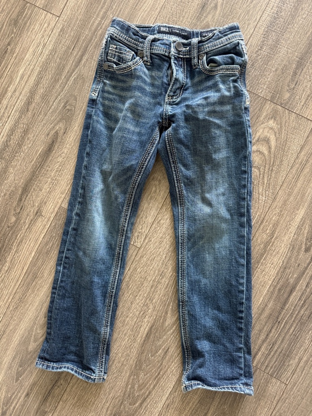 BKE Boys Blue Straight-Leg Denim Jeans
